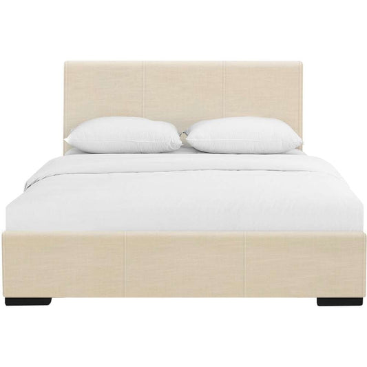 Camden Isle - Hindes Queen Beige Upholstered Platform Bed - 86961 veiw 1