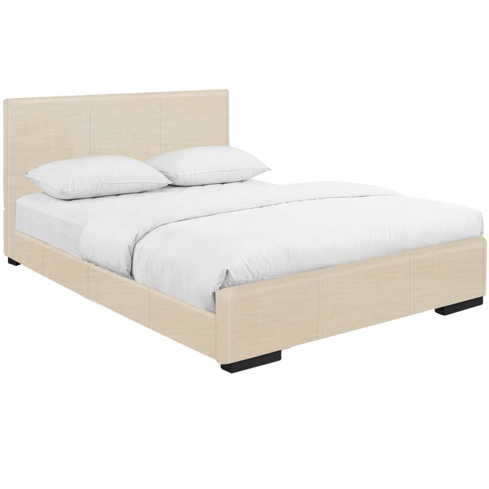 Camden Isle - Hindes Queen Beige Upholstered Platform Bed - 86961 veiw 2