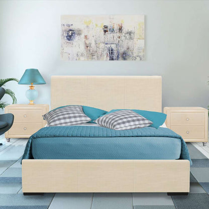 Camden Isle - Hindes Queen Beige Upholstered Platform Bed - 86961 veiw 4