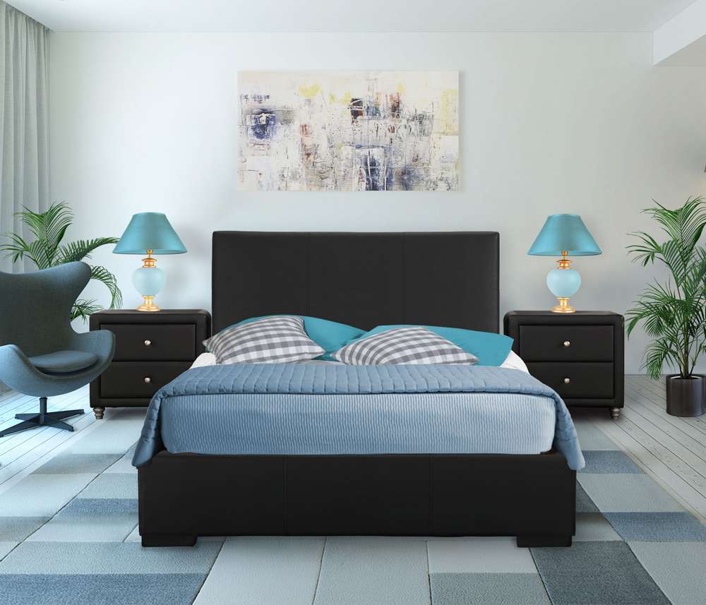 Camden Isle - Hindes Queen Black Upholstered Platform Bed - 86340 veiw 5