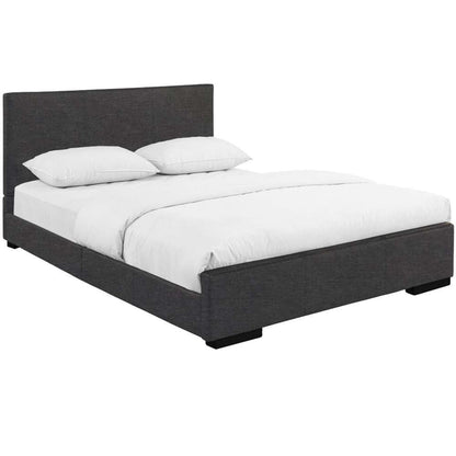 Camden Isle - Hindes Queen Grey Upholstered Platform Bed - 86342 veiw 2