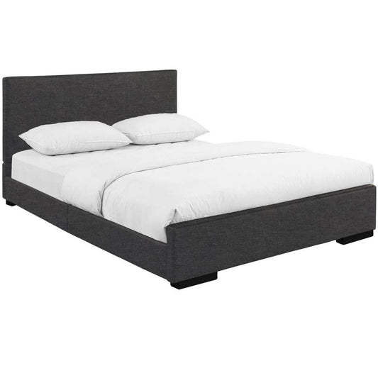 Camden Isle - Hindes Queen Grey Upholstered Platform Bed - 86342 veiw 2