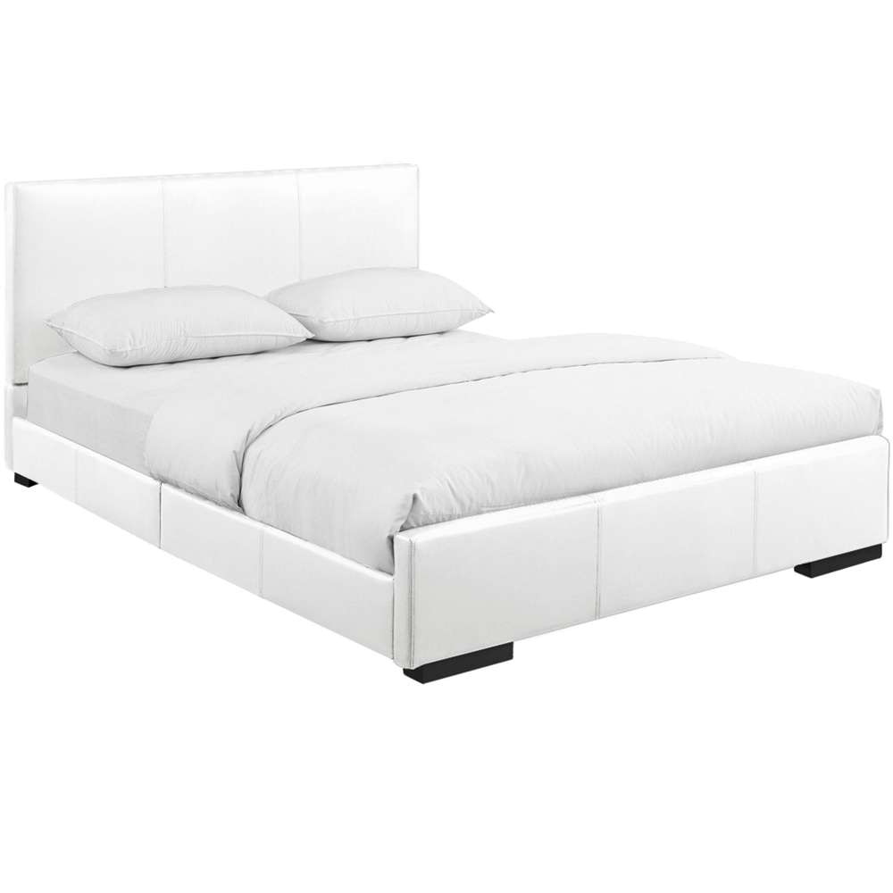 Camden Isle - Hindes Queen White Upholstered Platform Bed - 86344 veiw 2