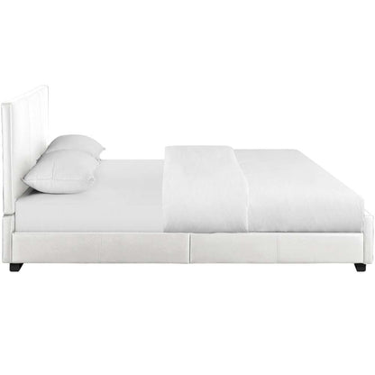 Camden Isle - Hindes Queen White Upholstered Platform Bed - 86344 veiw 3