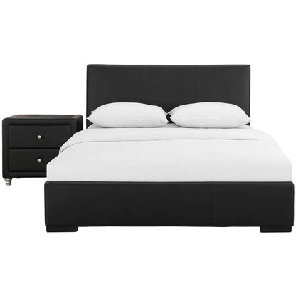 Camden Isle - Hindes Upholstered Platform Bed, Black, Full with 1 Nightstand - 86364 veiw 2