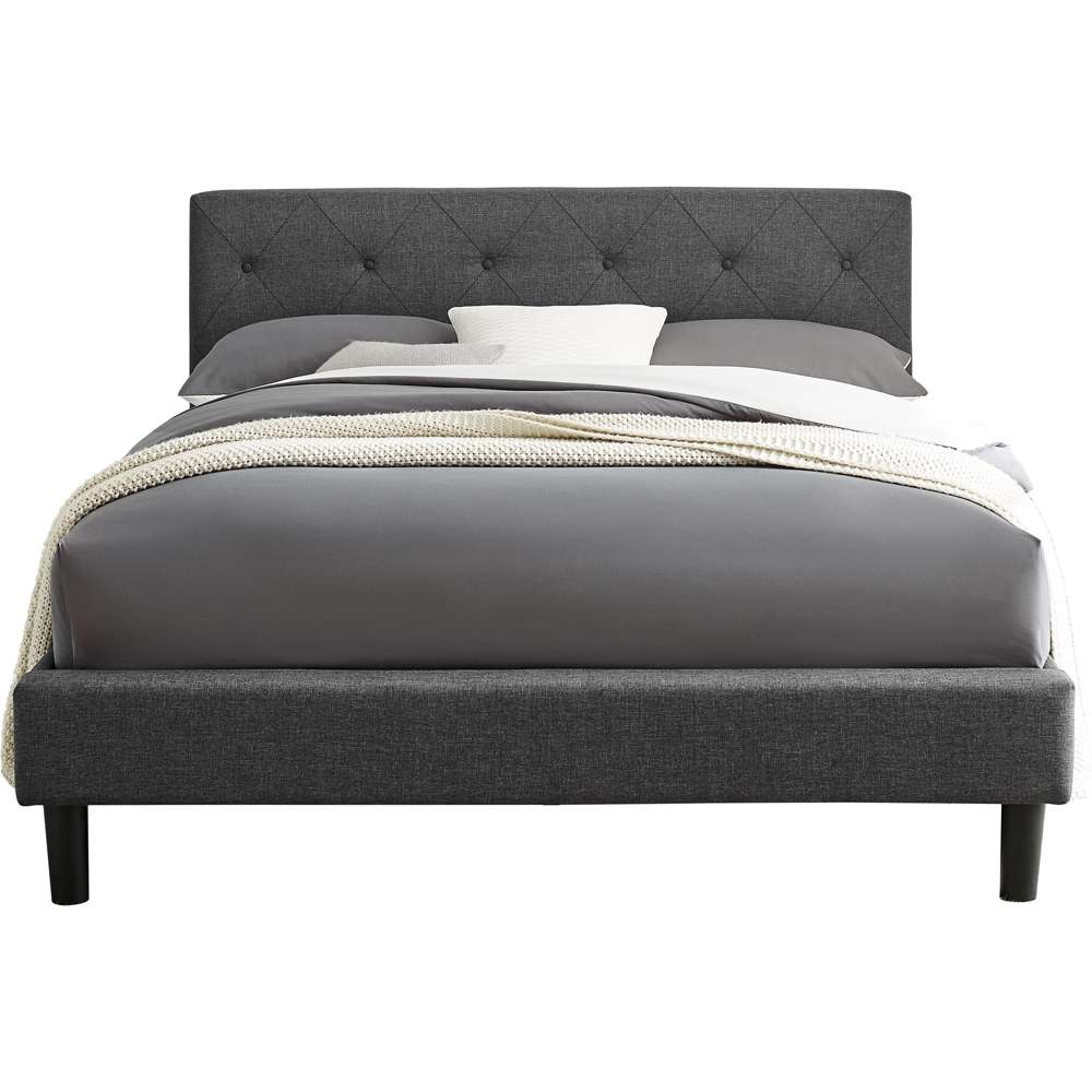 Camden Isle - Monticello Platform Bed, King, Gray with 2 Nightstands - 242335 veiw 2