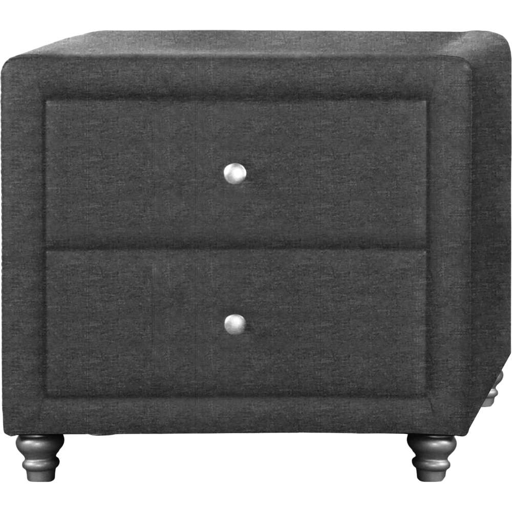 Camden Isle - Monticello Platform Bed, King, Gray with 2 Nightstands - 242335 veiw 3