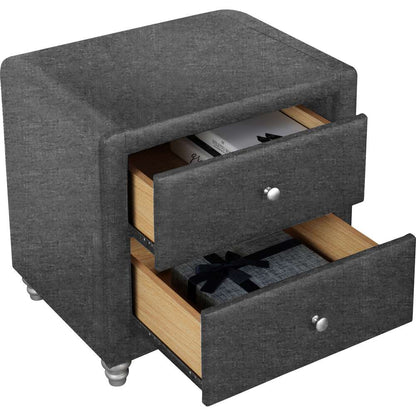 Camden Isle - Monticello Platform Bed, King, Gray with 2 Nightstands - 242335 veiw 4
