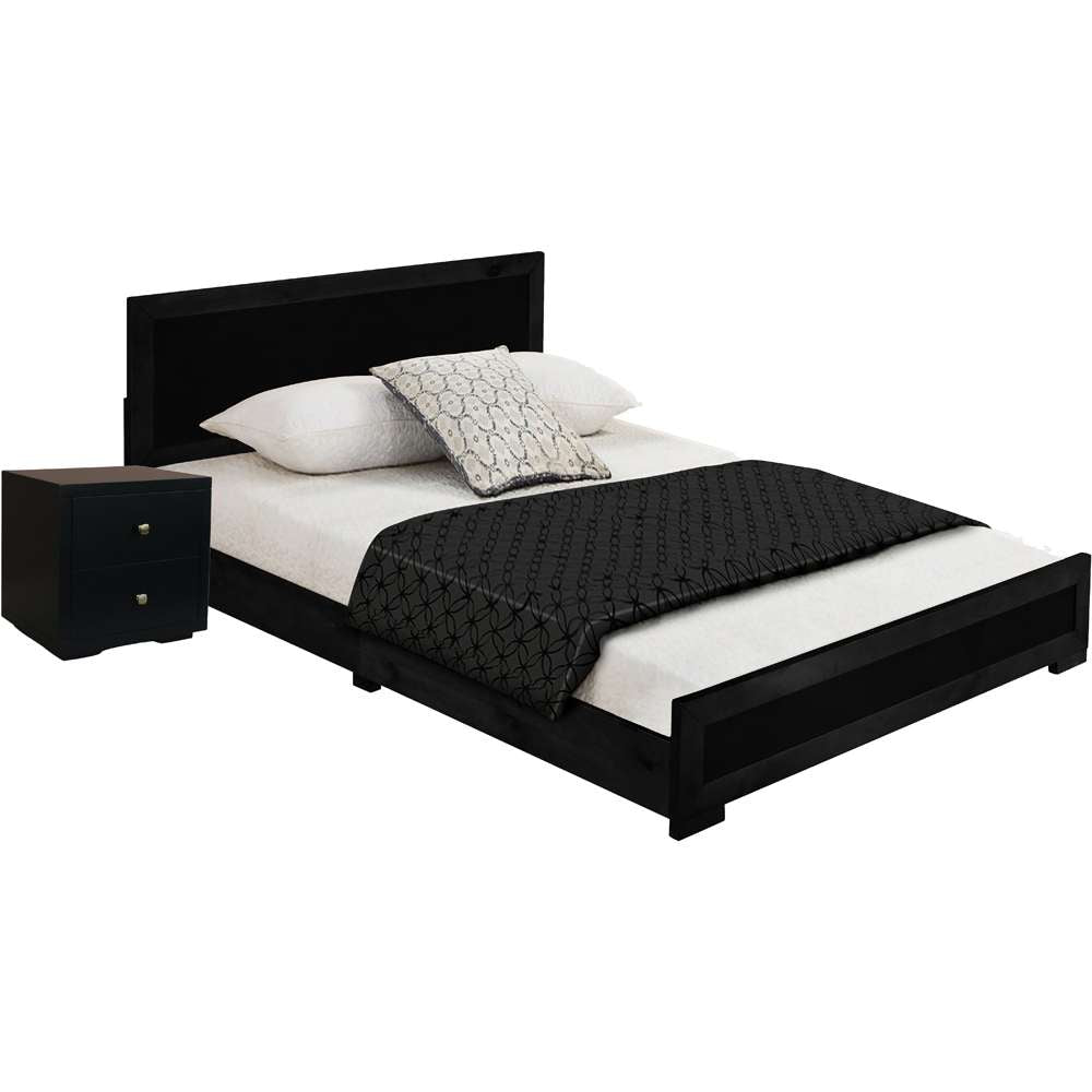 Camden Isle - Trent Wooden Platform Bed in Black, Full with 1 Nightstand - 312131 veiw 2