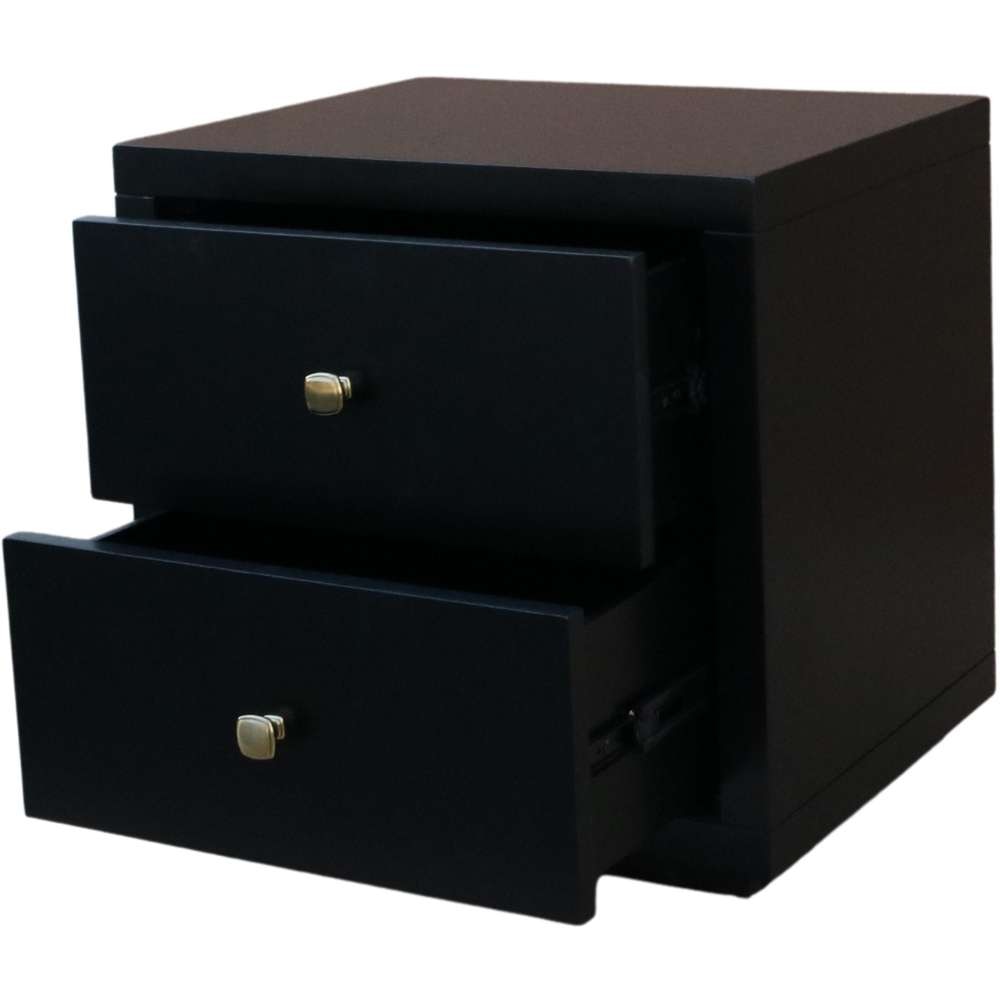 Camden Isle - Trent Wooden Platform Bed in Black, Queen with 2 Nightstands - 312132 veiw 7