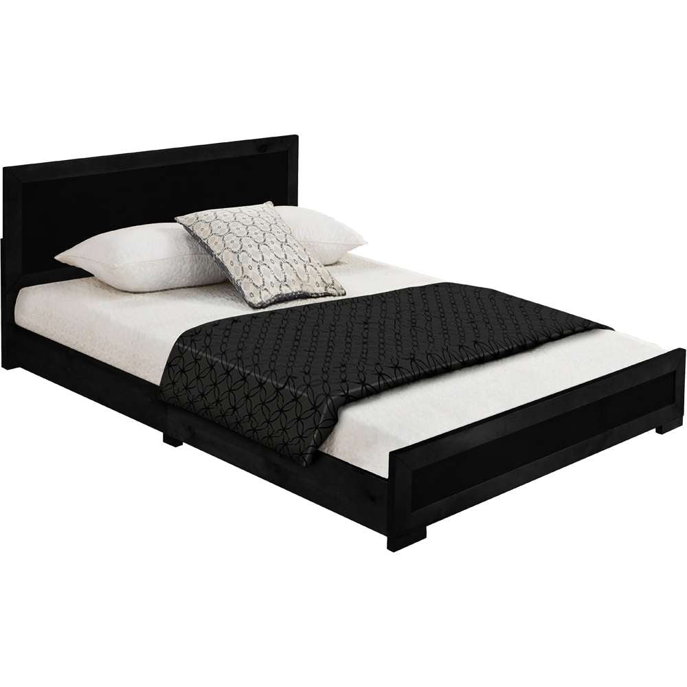 Camden Isle - Trent Wooden Platform Bed in Black, Twin with 1 Nightstand - 312130 veiw 4