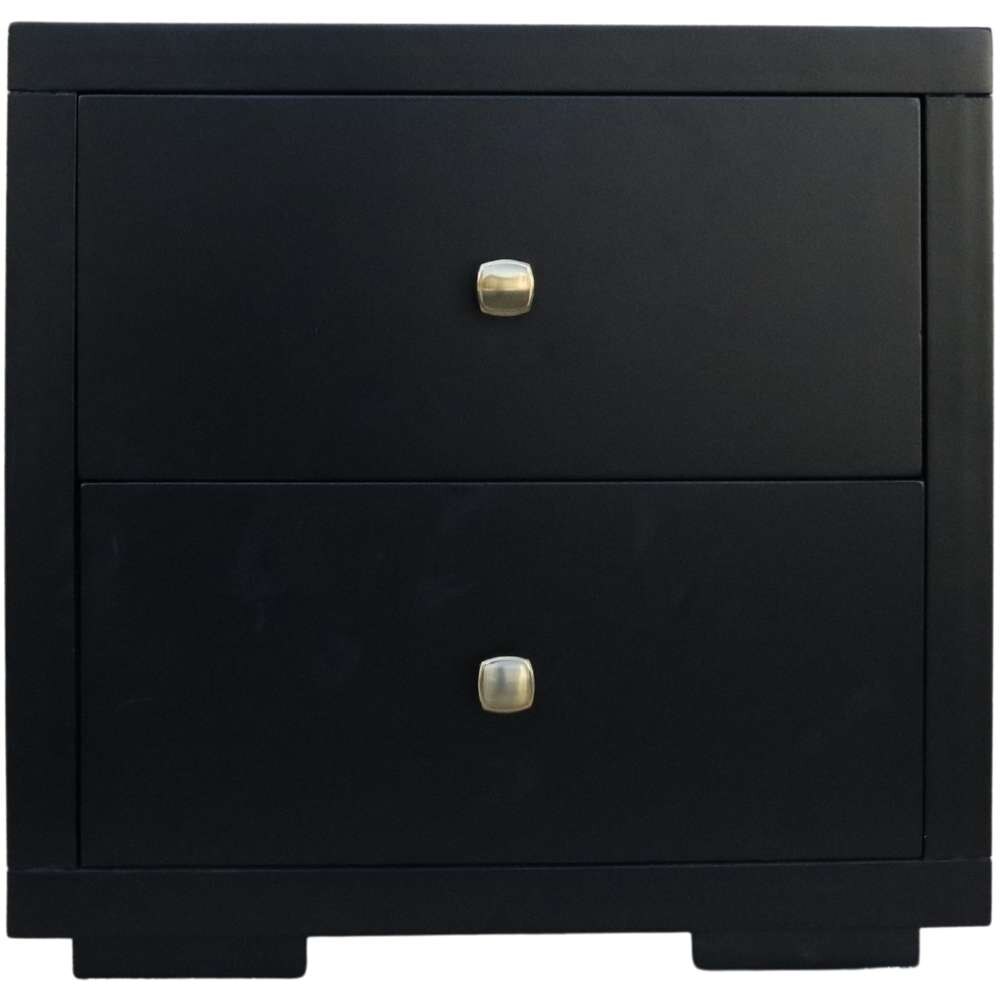 Camden Isle - Trent Wooden Platform Bed in Black, Twin with 1 Nightstand - 312130 veiw 5
