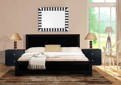 Camden Isle - Trent Wooden Platform Bed in Black, Twin with 1 Nightstand - 312130 veiw 8