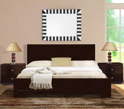 Camden Isle - Trent Wooden Platform Bed in Espresso, King with 2 Nightstands - 313033 veiw 6