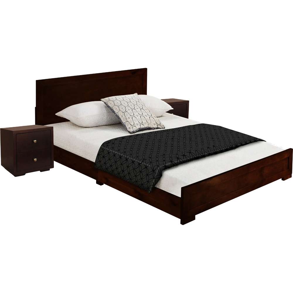 Camden Isle - Trent Wooden Platform Bed in Espresso, Queen with 2 Nightstands - 313032 veiw 2