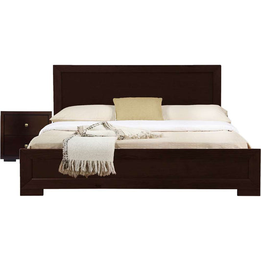 Camden Isle - Trent Wooden Platform Bed in Espresso, Twin with 1 Nightstand - 313030 veiw 1