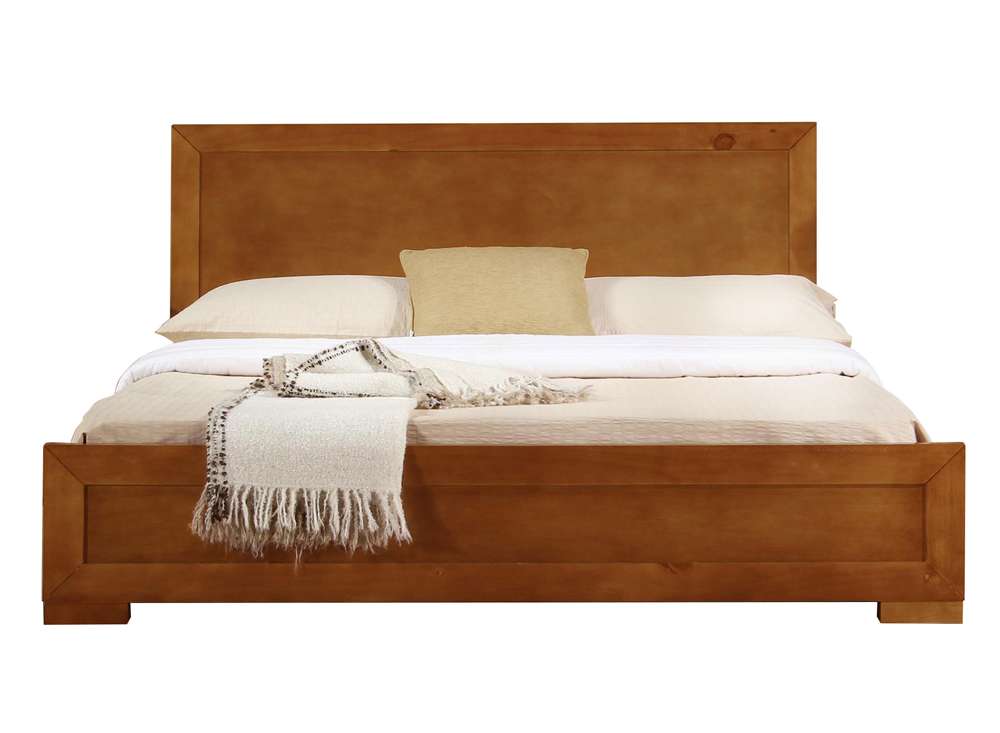 Camden Isle - Trent Wooden Platform Bed in Oak, Queen with 2 Nightstands - 312632 veiw 3