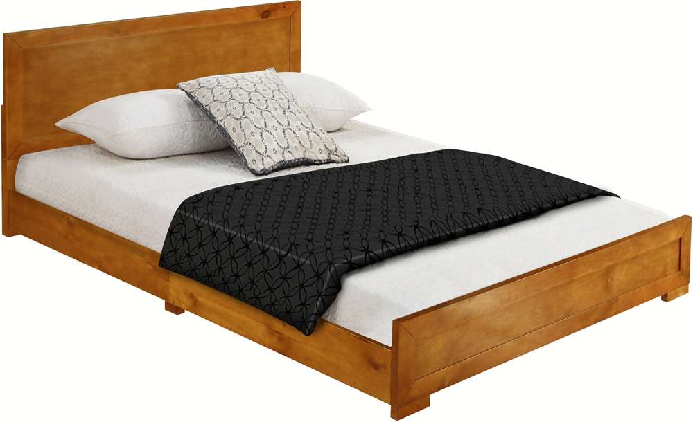 Camden Isle - Trent Wooden Platform Bed in Oak, Queen with 2 Nightstands - 312632 veiw 4