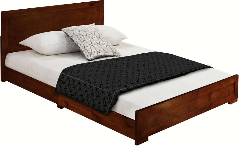 Camden Isle - Trent Wooden Platform Bed in Walnut, Queen with 2 Nightstands - 312532 veiw 4