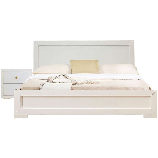Camden Isle - Trent Wooden Platform Bed in White, Full with 1 Nightstand - 312431 veiw 1