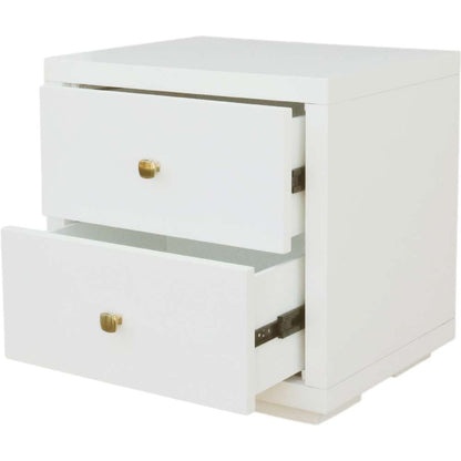 Camden Isle - Trent Wooden Platform Bed in White, Full with 1 Nightstand - 312431 veiw 7