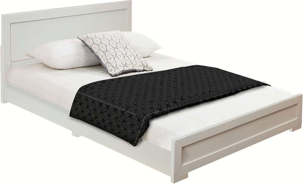 Camden Isle - Trent Wooden Platform Bed in White, King with 2 Nightstands - 312433 veiw 4