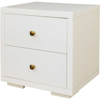 Camden Isle - Trent Wooden Platform Bed in White, King with 2 Nightstands - 312433 veiw 6