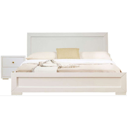 Camden Isle - Trent Wooden Platform Bed in White, Twin with 1 Nightstand - 312430 veiw 1