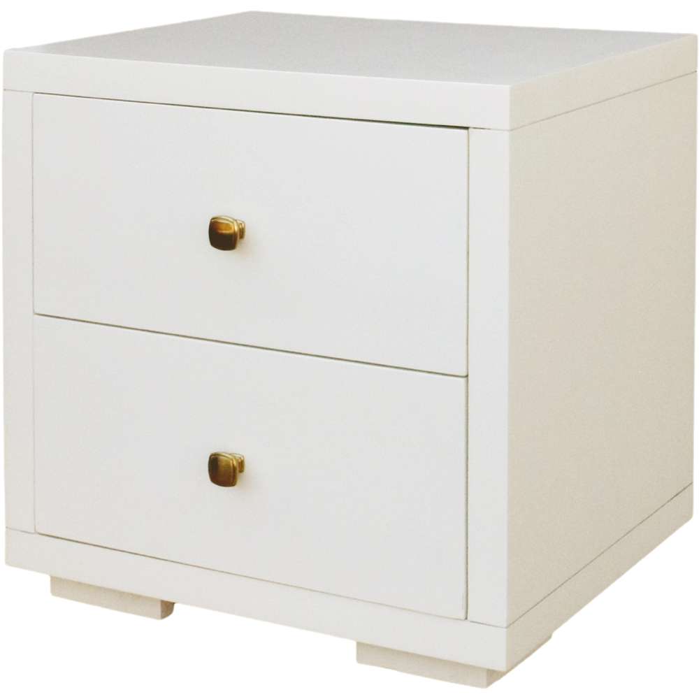 Camden Isle - Trent Wooden Platform Bed in White, Twin with 1 Nightstand - 312430 veiw 6