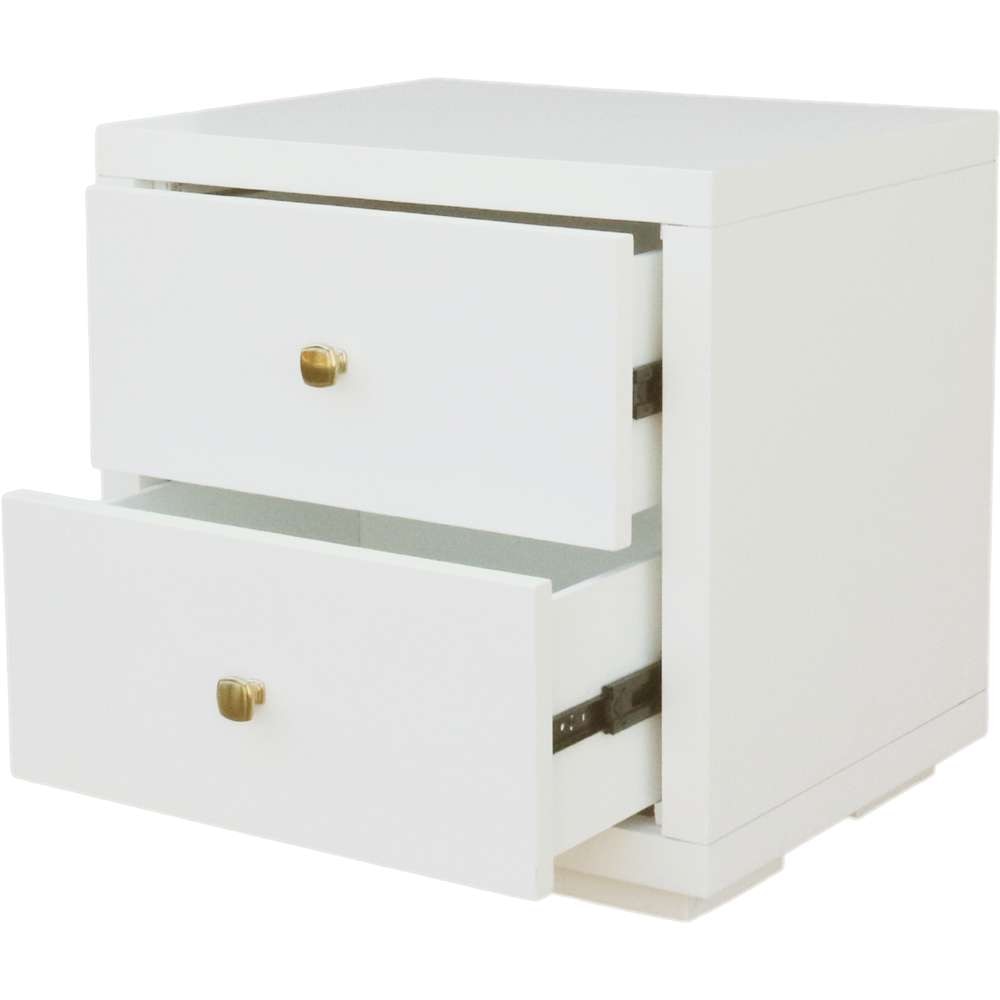 Camden Isle - Trent Wooden Platform Bed in White, Twin with 1 Nightstand - 312430 veiw 7