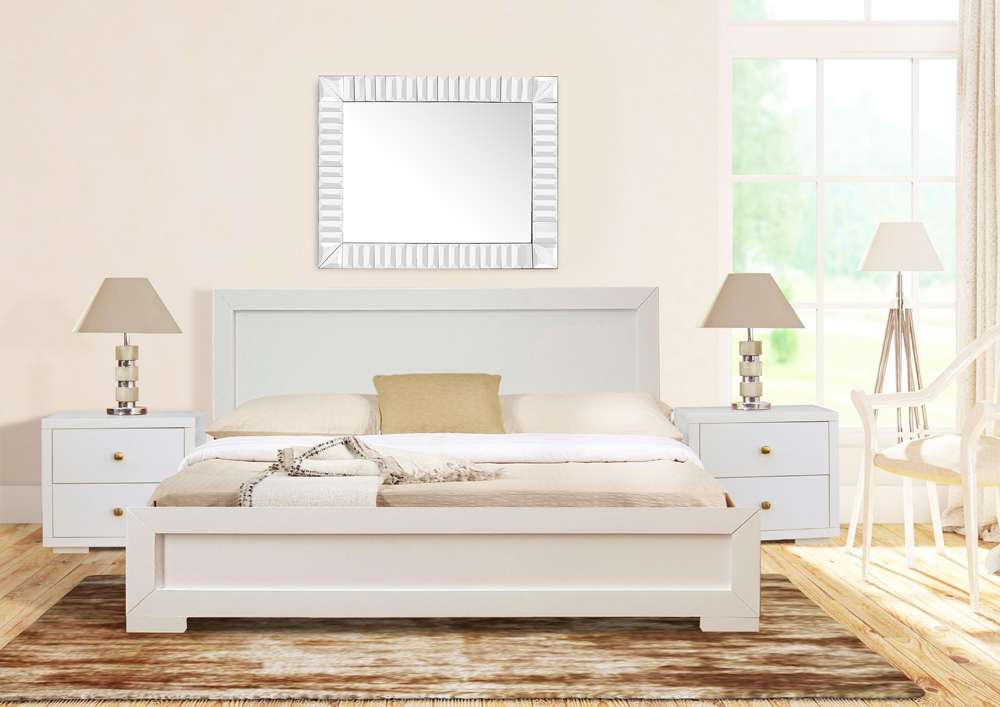 Camden Isle - Trent Wooden Platform Bed in White, Twin with 1 Nightstand - 312430 veiw 8