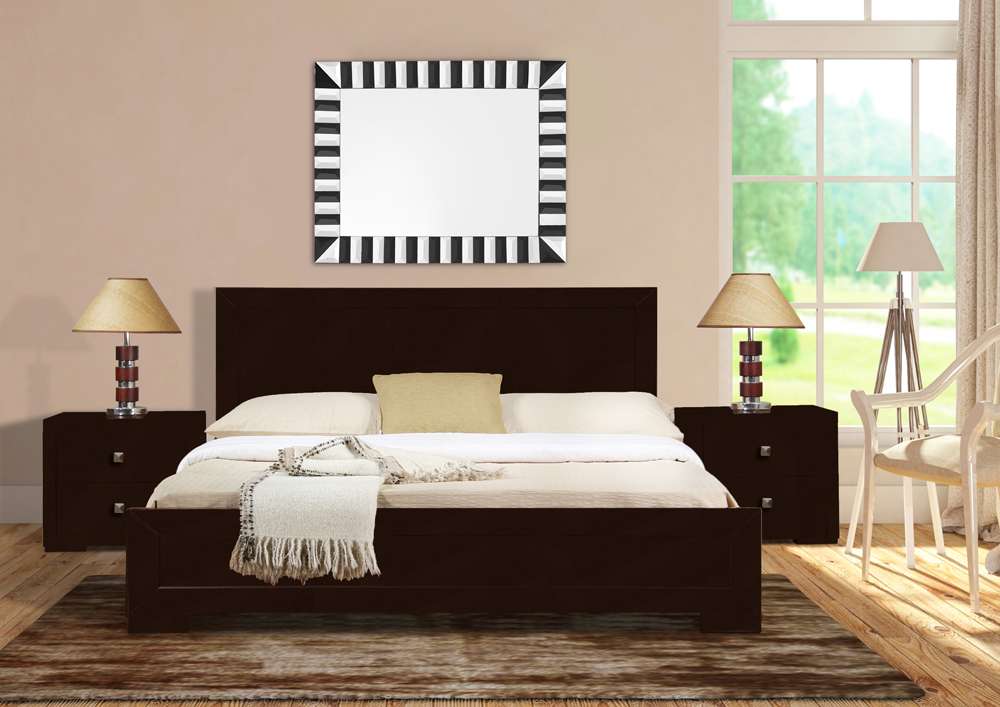 Camden Isle - Trent  Wooden Queen Platform Bed in Espresso - 87009 veiw 2