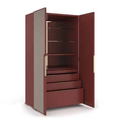 Caracole - Allure Armoire in Rouge Red Gloss - CLA-024-052