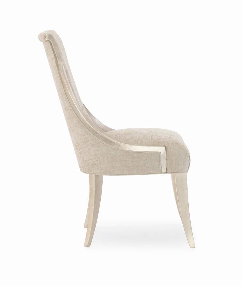 Caracole - Avondale Silver Leaf Upholstered Side Chair (Set Of 2) - C022-417-281 veiw 3
