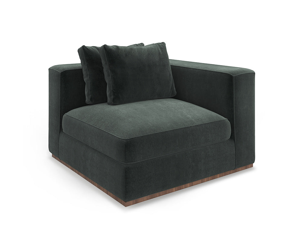 Caracole - Bello Corner Raf Chair in Green - UPH-024-CRR1-A