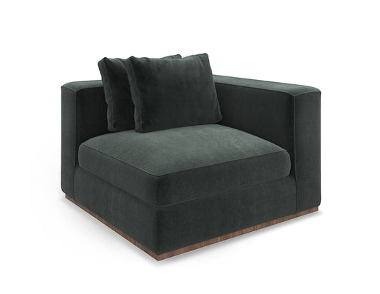 Caracole - Bello Corner Raf Chair in Green - UPH-024-CRR1-A
