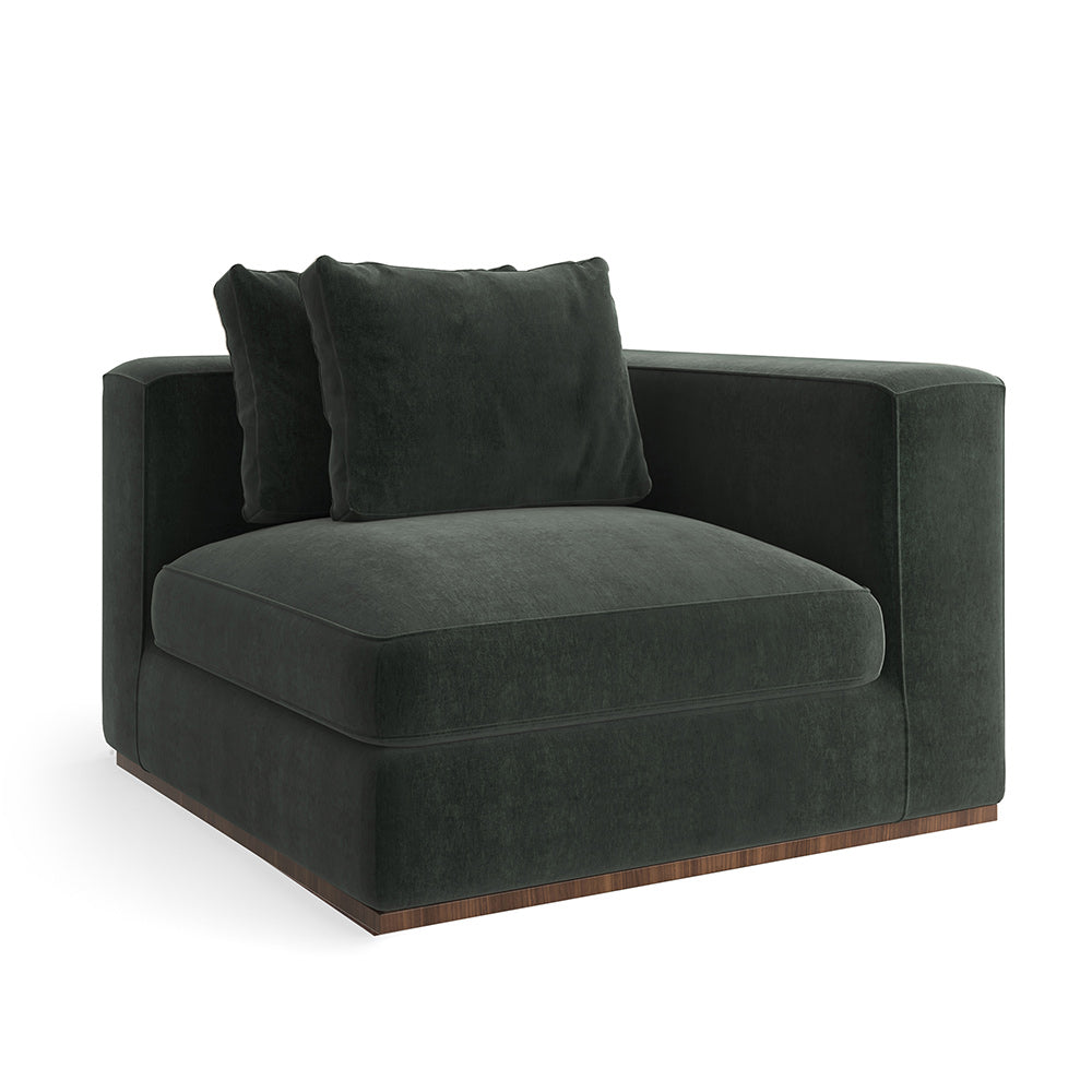 Caracole - Bello Corner Raf Chair in Green - UPH-024-CRR1-A