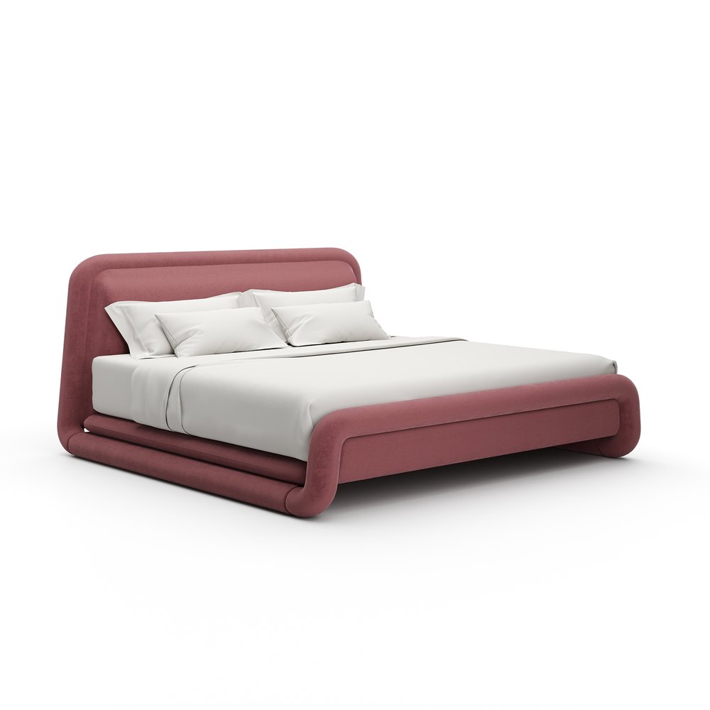 Caracole - Bold King Bed - Dusty Rose - CLA-426-126 view 1