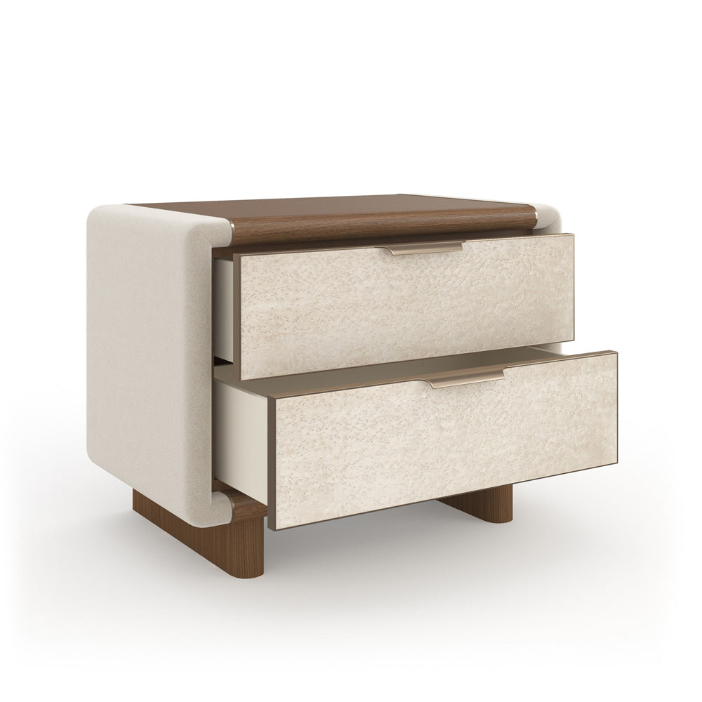 Caracole - Botero Large Nightstand in Retro Walnut - CLA-024-063