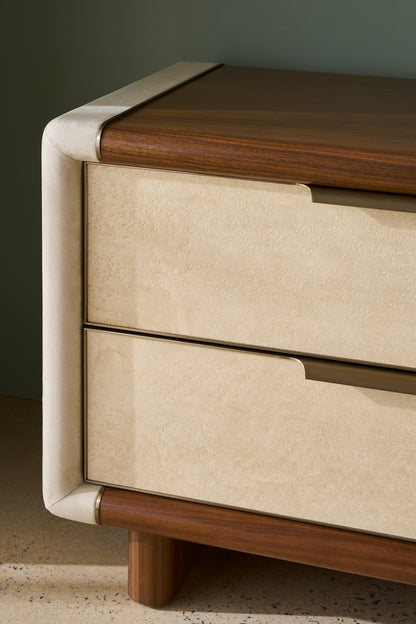 Caracole - Botero Large Nightstand in Retro Walnut - CLA-024-063