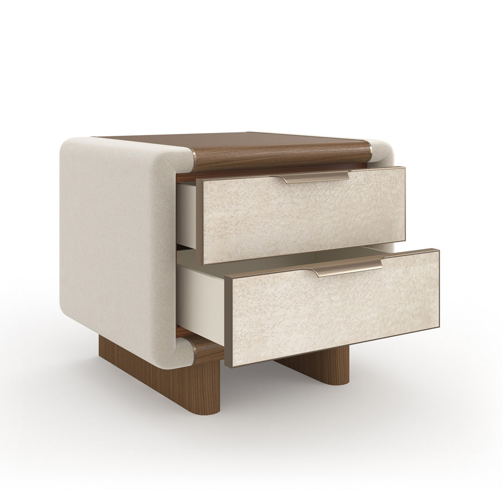 Caracole - Botero Small Nightstand in Retro Walnut - CLA-024-068