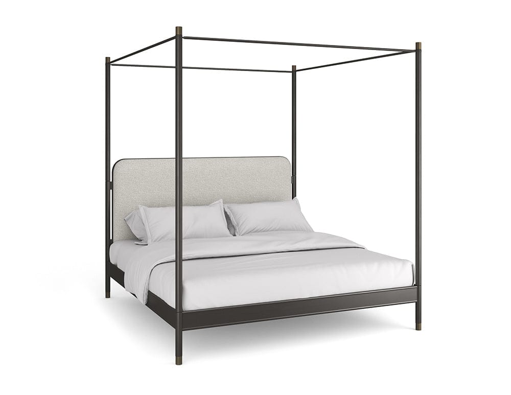 Caracole - Campaign King Bed With Canopy in Brushed Deep Bronze, Champagne Gold - CLA-024-126