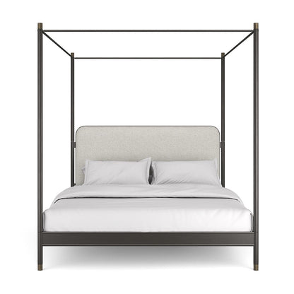 Caracole - Campaign King Bed With Canopy in Brushed Deep Bronze, Champagne Gold - CLA-024-126