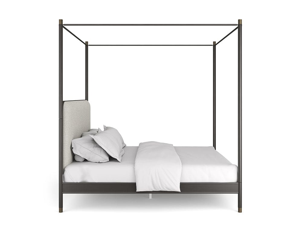 Caracole - Campaign King Bed With Canopy in Brushed Deep Bronze, Champagne Gold - CLA-024-126
