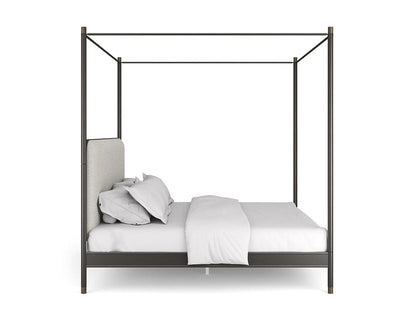 Caracole - Campaign King Bed With Canopy in Brushed Deep Bronze, Champagne Gold - CLA-024-126