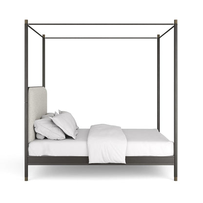 Caracole - Campaign Queen Bed With Canopy in Brushed Deep Bronze, Champagne Gold - CLA-024-106