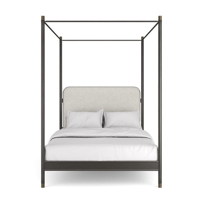 Caracole - Campaign Queen Bed With Canopy in Brushed Deep Bronze, Champagne Gold - CLA-024-106
