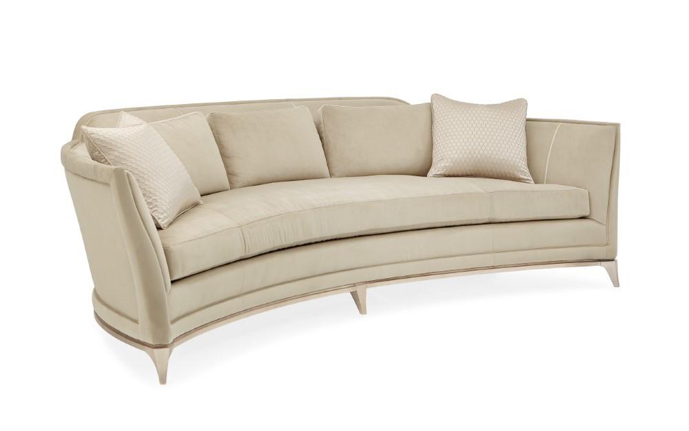 Caracole - Classic Bend The Rules - Curved Sofa with Silver Leaf Frame - UPH-417-016-A veiw 1