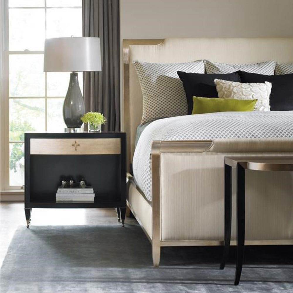Caracole - Classic Nite In Shining Armor - Gold Frame Upholstered King Bed - CON-KINBED-008_CLOSEOUT