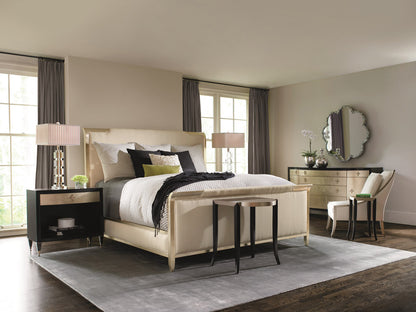 Caracole - Classic Nite In Shining Armor - Gold Frame Upholstered King Bed - CON-KINBED-008_CLOSEOUT